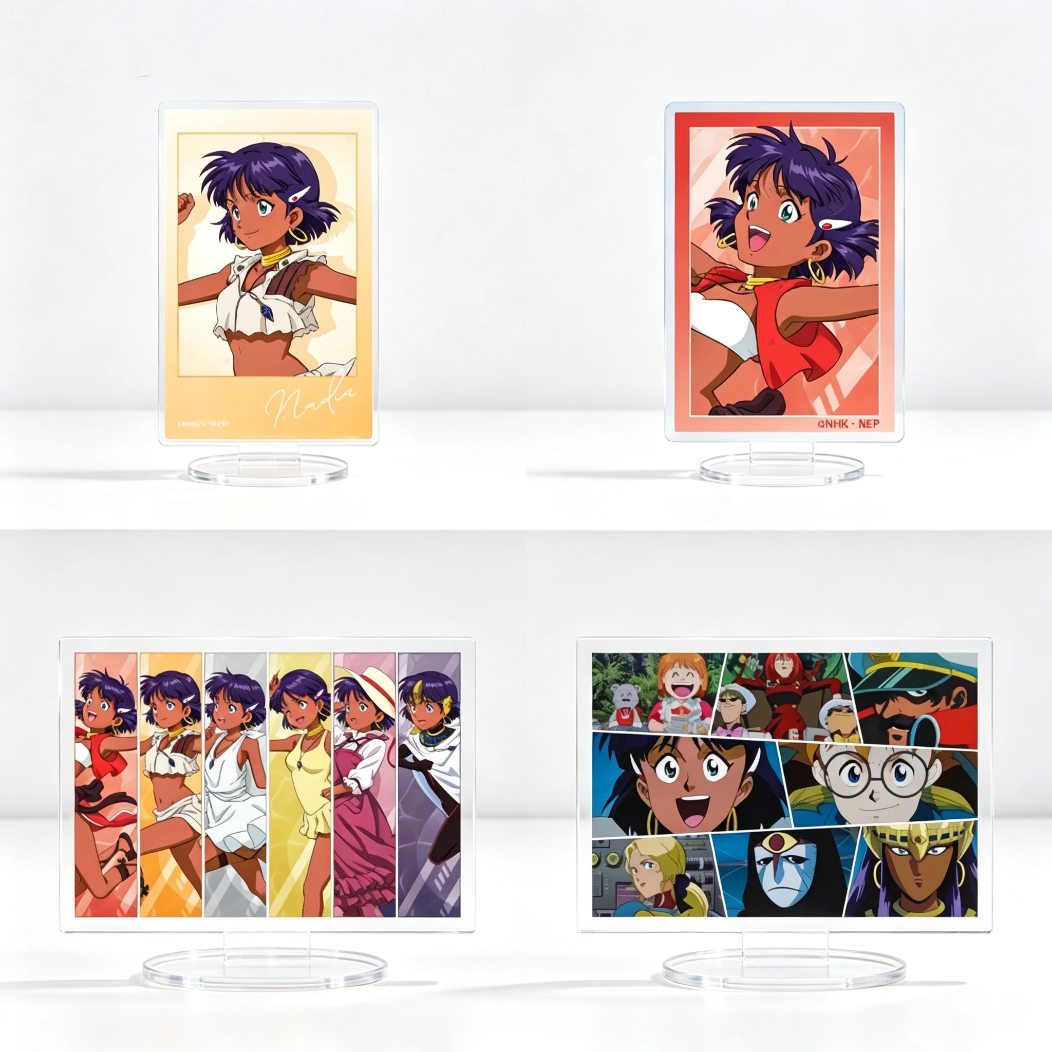 Anime Nadia: The Secret of Blue Water Nadia La Arwall Jean Rocque Raltique Rectangle Acrylic Stand Model Plate Keychains