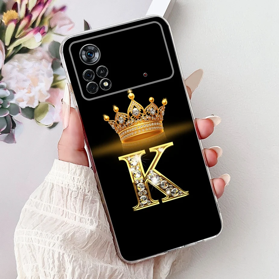 For Xiaomi Poco X4 Pro 5G Case Luxury Fashion Letters Cover Soft Silicone Phone Cases For Xiaomi Poco M4 Pro 4G 5G Fundas Bumper