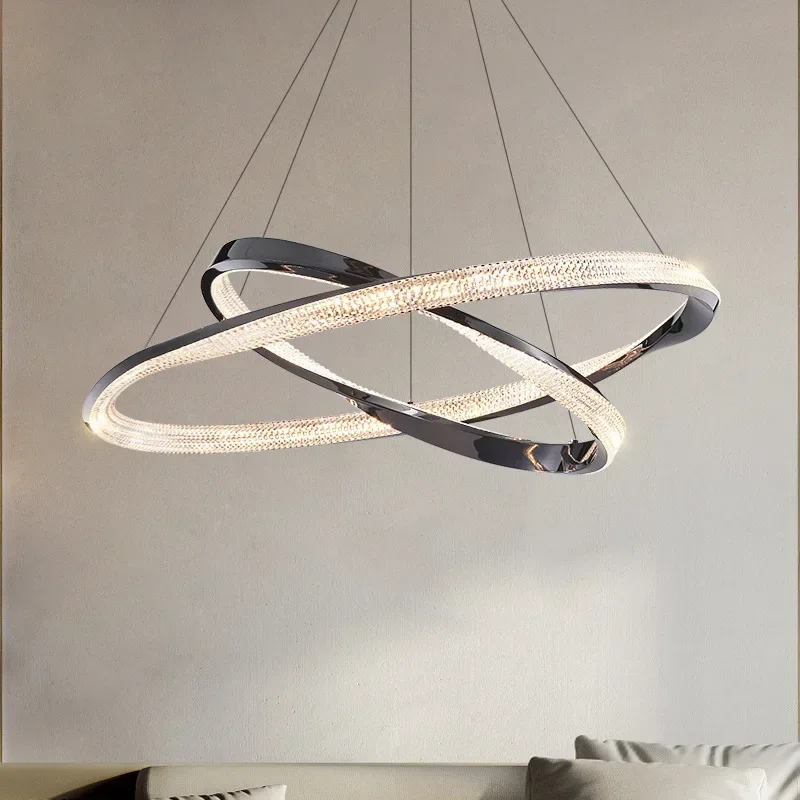 

New Luxury Living Room Pendant Light Personalized Dining Room Pendant Light Modern Simple Bedroom Light Cross border Ring Pendan