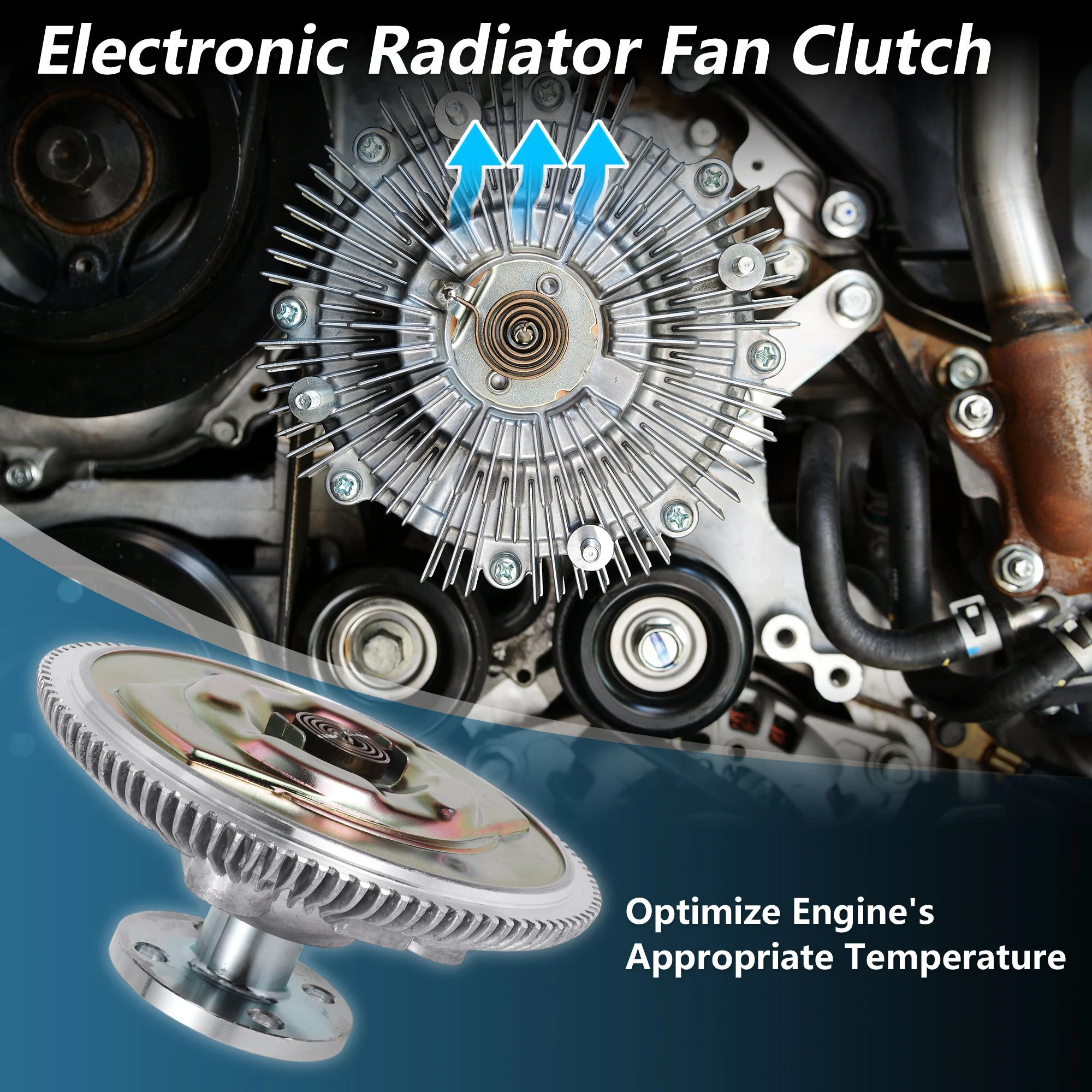 UXCELL Engine Cooling Fan Clutch for Jeep Cherokee 1987-2001 4.0L No.3241858/53001168