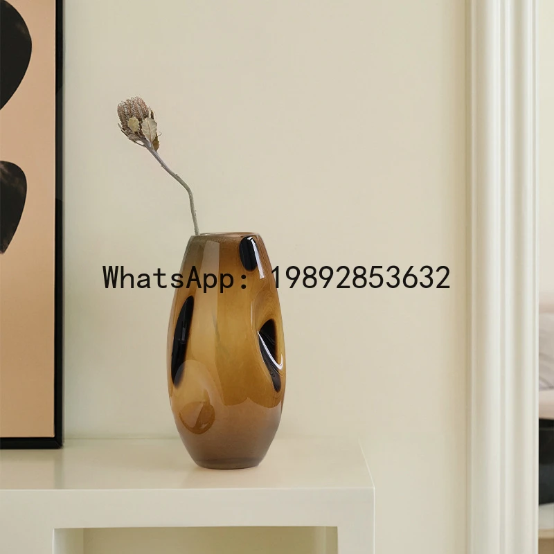 QQ Glass Vase Polka Dot Pattern Irregular Flower Vase Flower Arrangement Accessories Terrarium Home Decoration Accessories