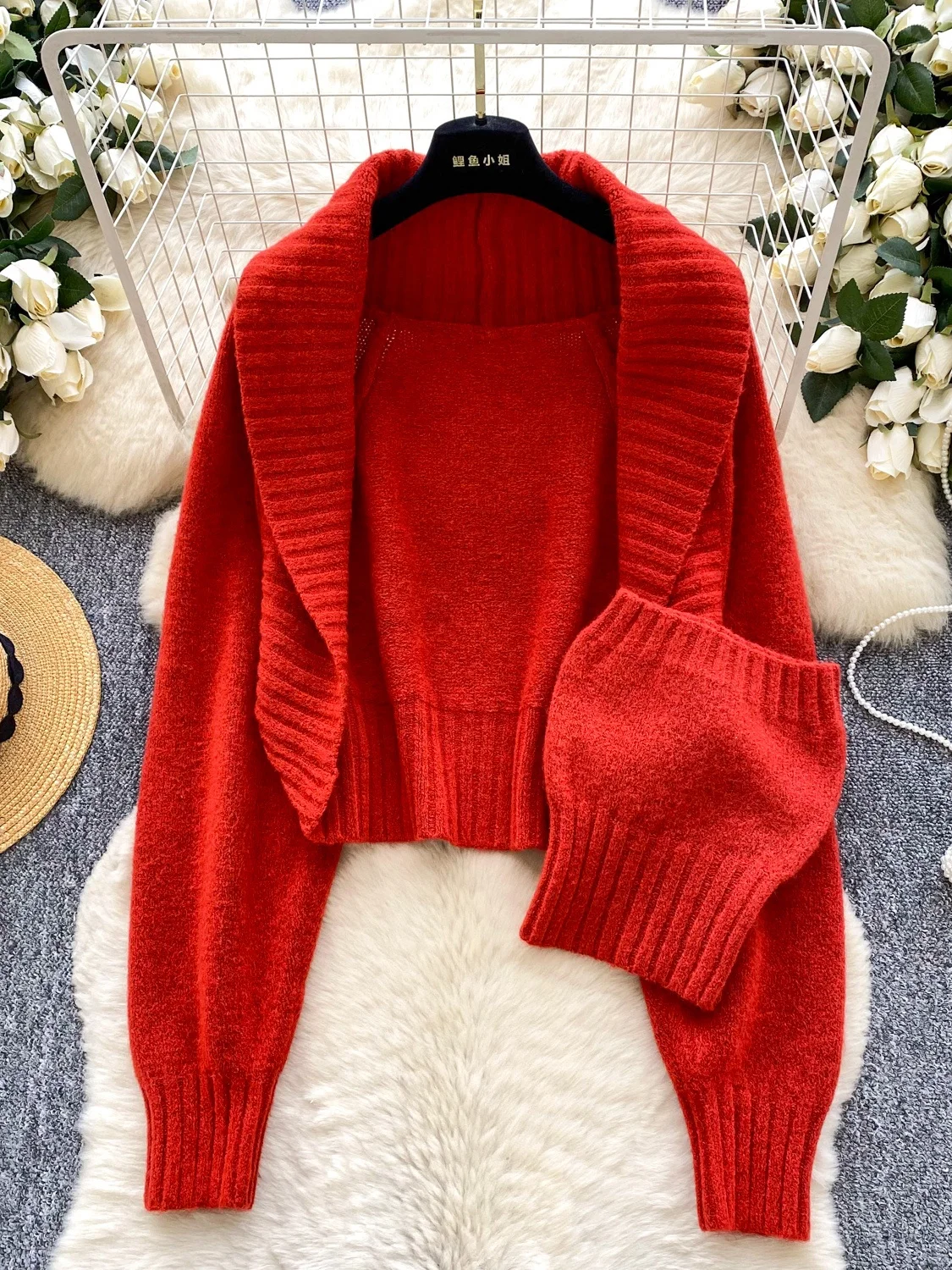 

Осенне-зимний длинный свитер Све, пальто с шарфом, базовый комплект No Sve Csole, универсальный женский ансамбль с воротником-стойкой