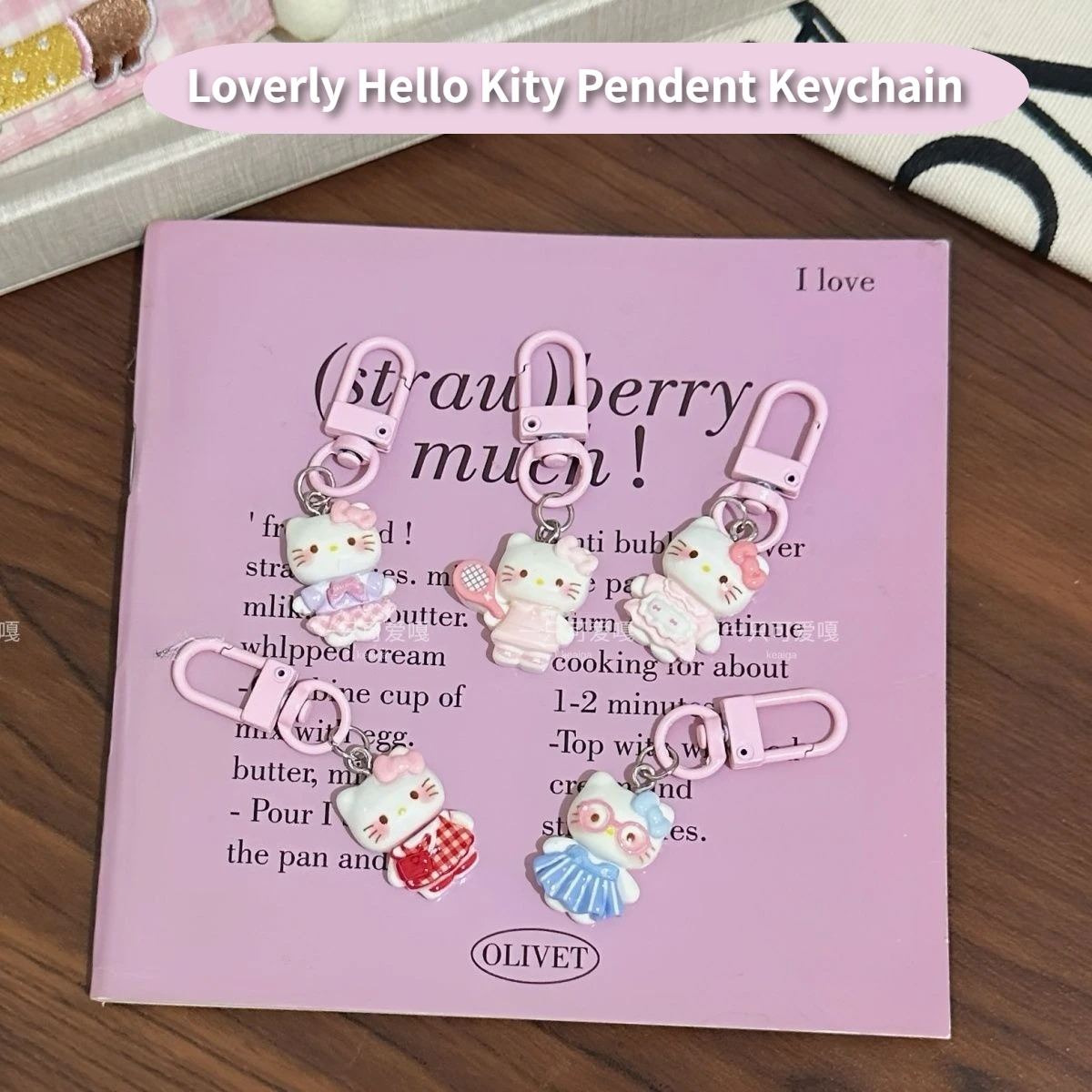 Lindo Llavero con Colgante de Hello Kitty y Falda a Cuadros, Accesorio de Dibujos Animados para Bolsos, para AirPods Pro 3, Regalo para Parejas y Mejores Amigos