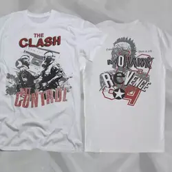 THE CLASH 80s Out of Control White Double Sided T-Shirt