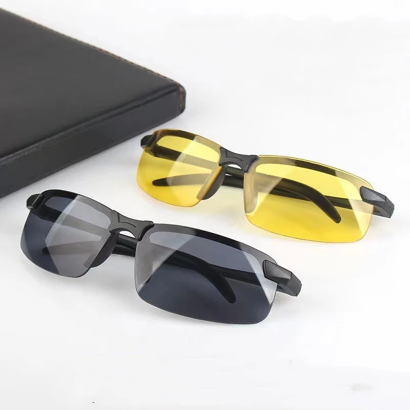 Men Night Sports Cycling Glasses Vision for Driving Yellow Glasses PC Frame Sunglasses Outdoor Fishing At Night Anti Glare