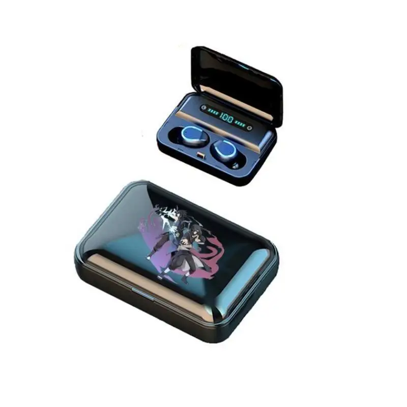 나루토 이어폰 무선 블루투스 고화질 스포츠 이어폰 충전 케이스 Uchiha Sasuke 만화 휴일 선물 이어폰