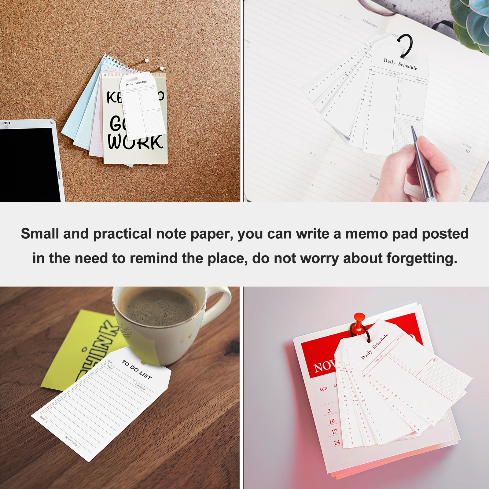 4pcs Daily Schedule Planner Notebooks Smooth Writing Surface Work Home Office School Supplies Task Lists Portable