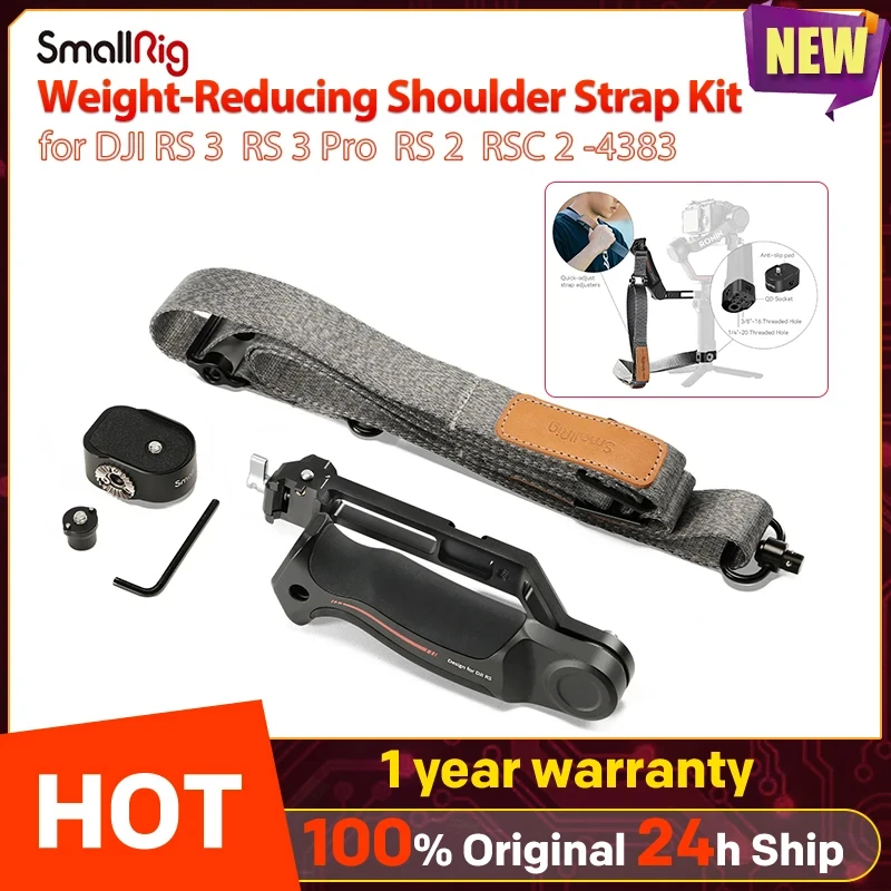 SmallRig 4383 Sling Handgrip and Weight-Reducing Shoulder Strap Kit for for DJI RS 3 / RS 3 Pro / RS 2 / RSC 2 Gimbals