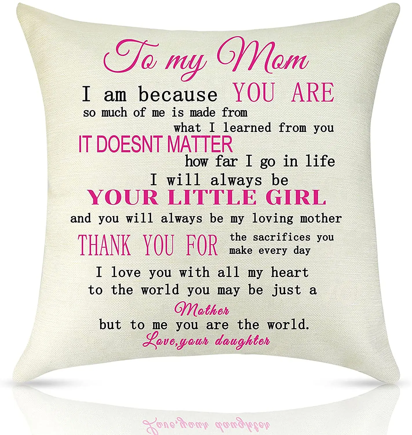 Mom Gift Appreciation Pillow Cover Mom Birthday Gift From Daughter Thank You Gift For Mother Bonus Mom Mother gifts Decor