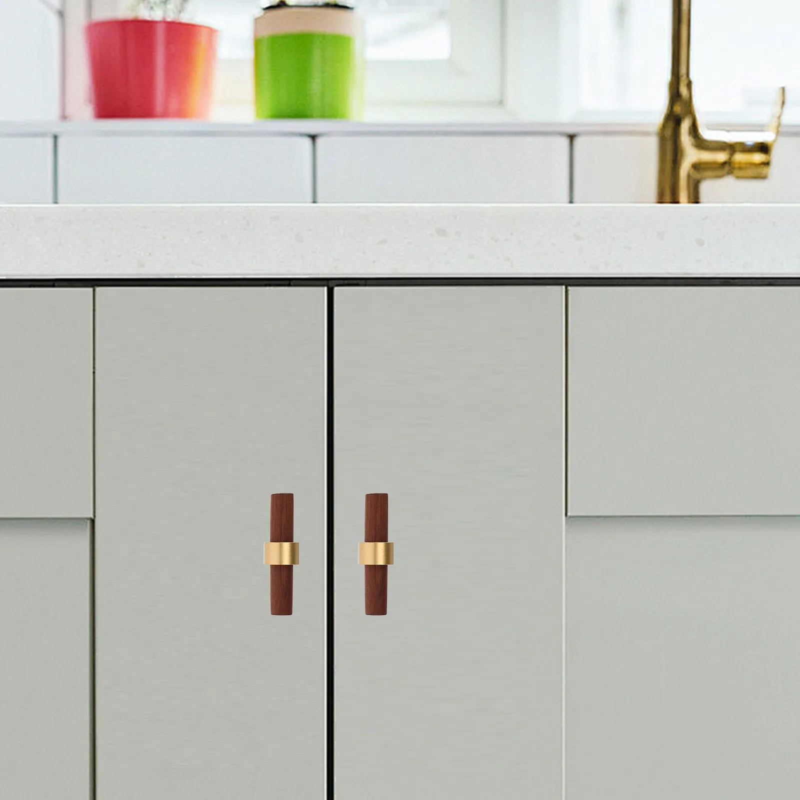 2Pcs Modern Minimalist Cabinet Handles Long Comfortable Grip for Kitchen Wardrobe Cupboard Zinc Alloy Wood Rust Resistant