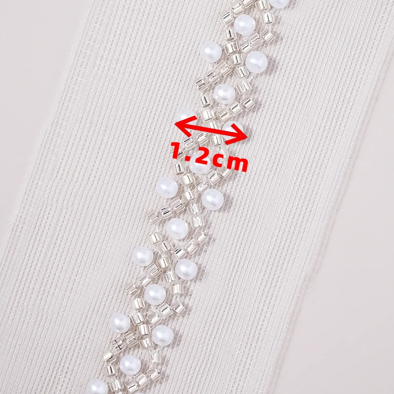 New handmade beaded lace, DIY handmade garment lace, collar decoration, small pearl dress collar lace.