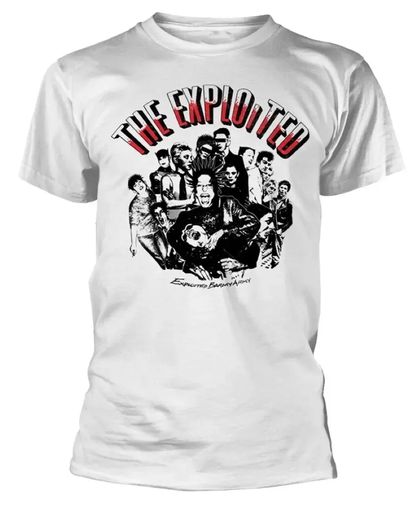 The Exploited Barmy Army White T Shirt New Official