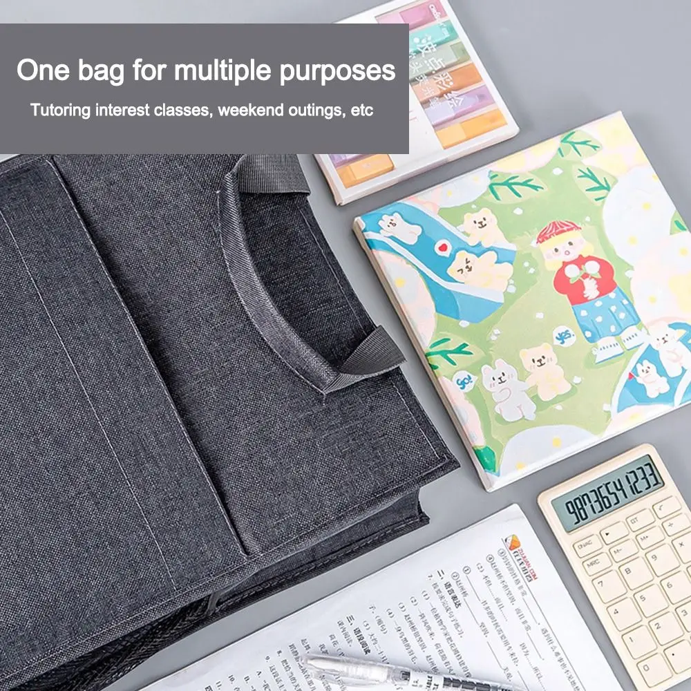 New 5 Layer Tote School Bag Large capacity Multifunctional Zipper Bag Handheld A4 File Bag