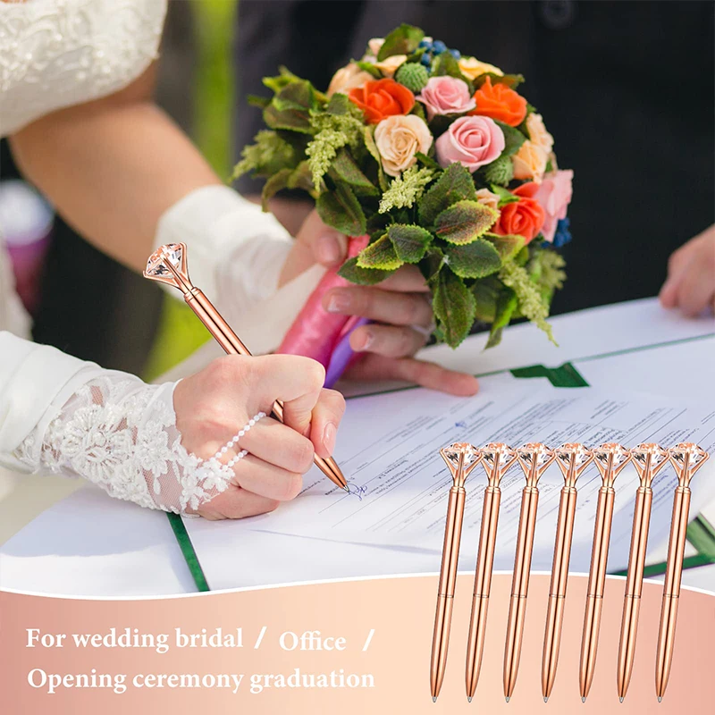 60Pcs Crystal Diamond Pen Metal Ballpoint Pens for Office School Students Gift
