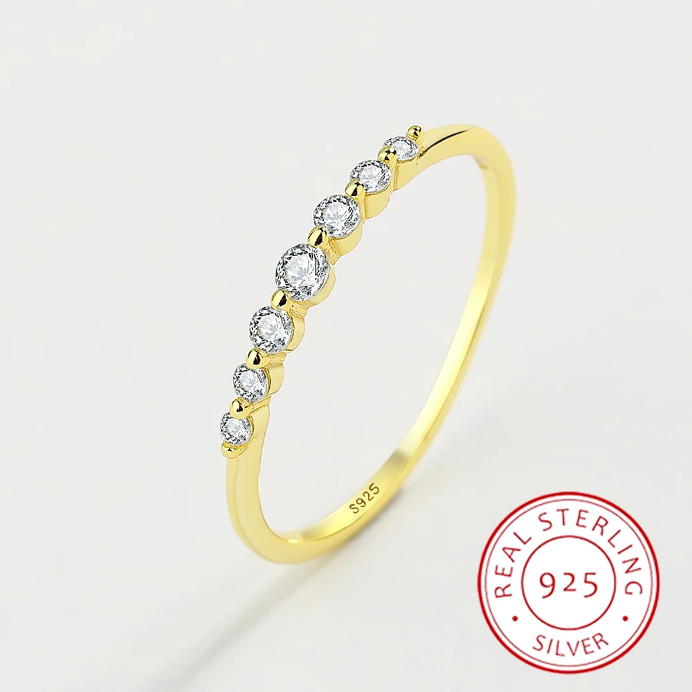 

2022 NEW Fashion Rings for Women S925 Sterling Silver Gold Zircon Diamond Crystal Mixed Stackable Valentine's Day Gift Jewelry