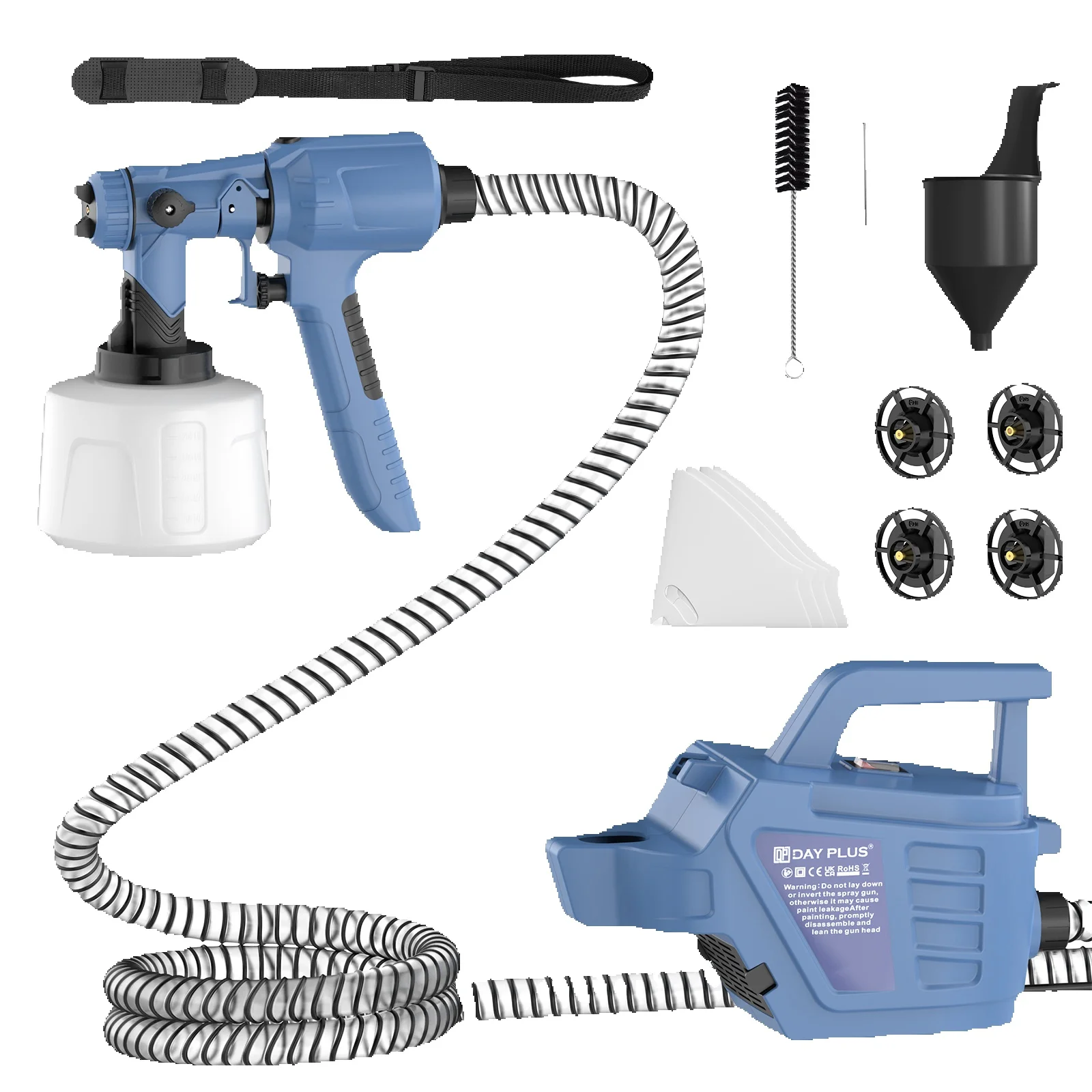 Elektryczny pistolet do malowania ogrodzeń 1000W z pojemnikiem 1200ml, pistolet natryskowy HVLP z 4 dyszami i 3 trybami natrysku do ogrodzeń, szop, tarasów, ścian, sufitów, mebli ogrodowych, kabel (Electric Paint Sprayer) — Zdjęcie 2 z 2