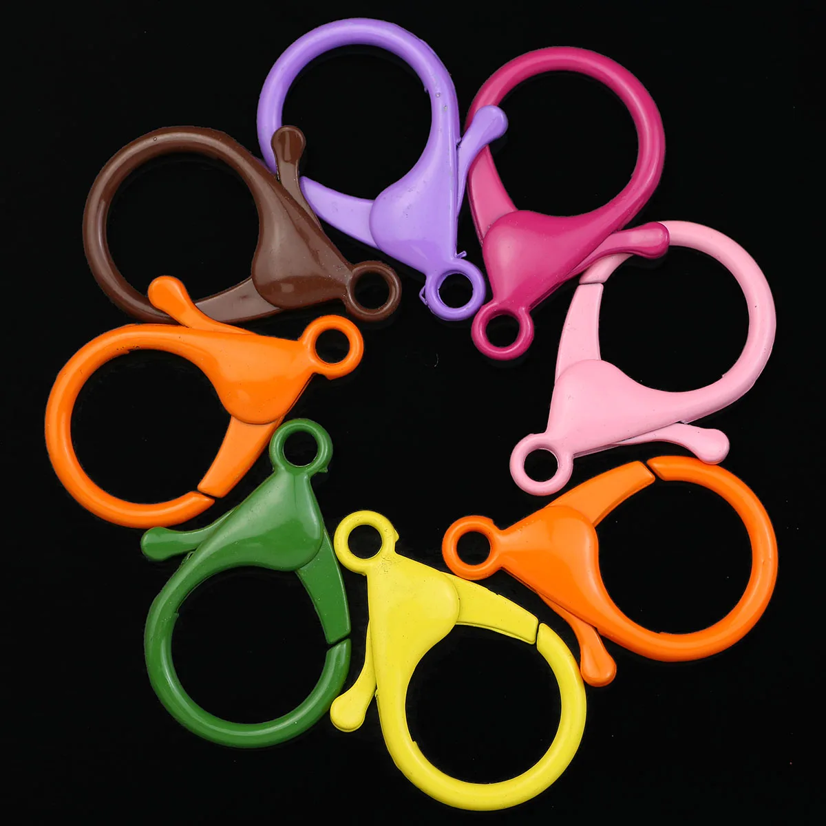 20/60/100Pcs 25/35MM Plastic Lobster Clasp Bag Keychain Colourful Connector For Making Bracelet Jewelry Pendant DIY Accessories