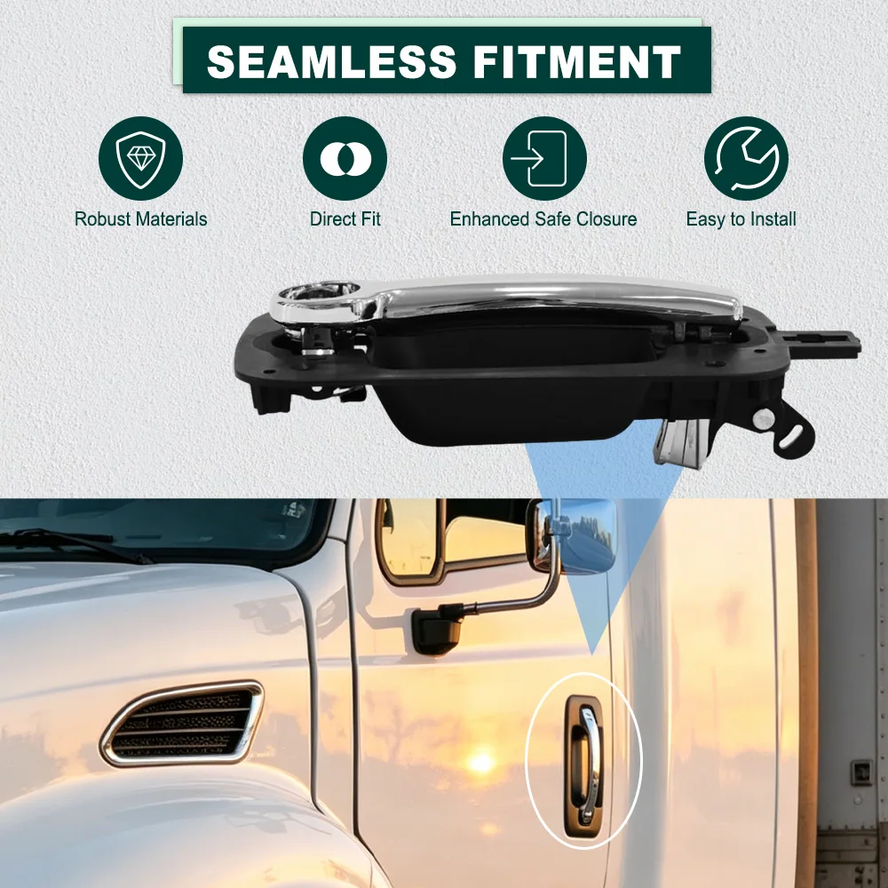 

Chrome Truck Exterior Door Handle With Bezel For International 4100 4200 7300 7600 4400 7400 7500 CXT MXT RXT ProStar 2594003C1