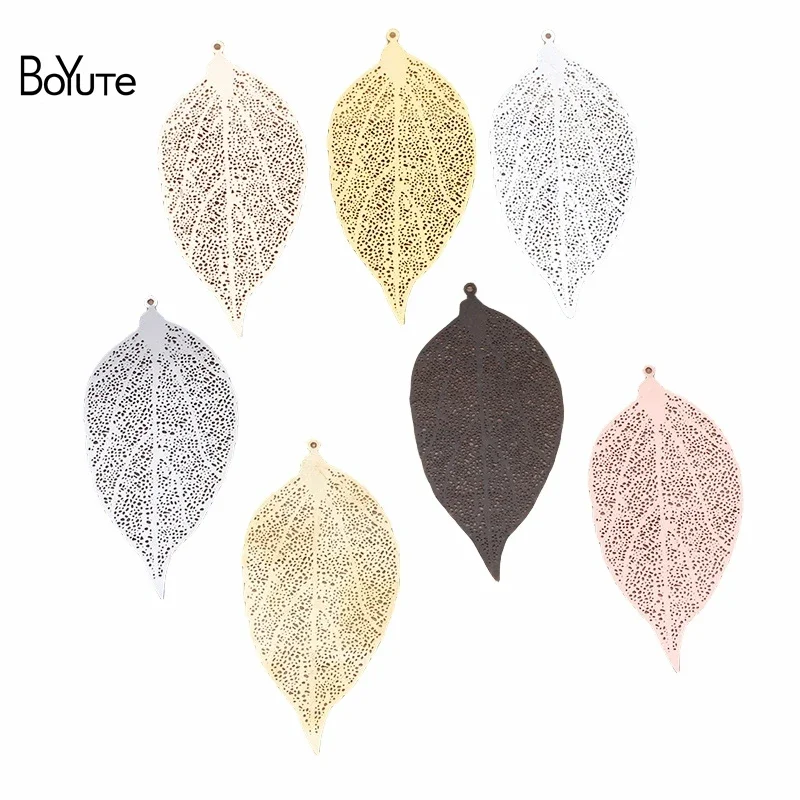 

BoYuTe (20 Pieces/Lot) 78*38MM Big Brass Filigree Leaf Pendant Materials Handmade Diy Jewelry Accessories