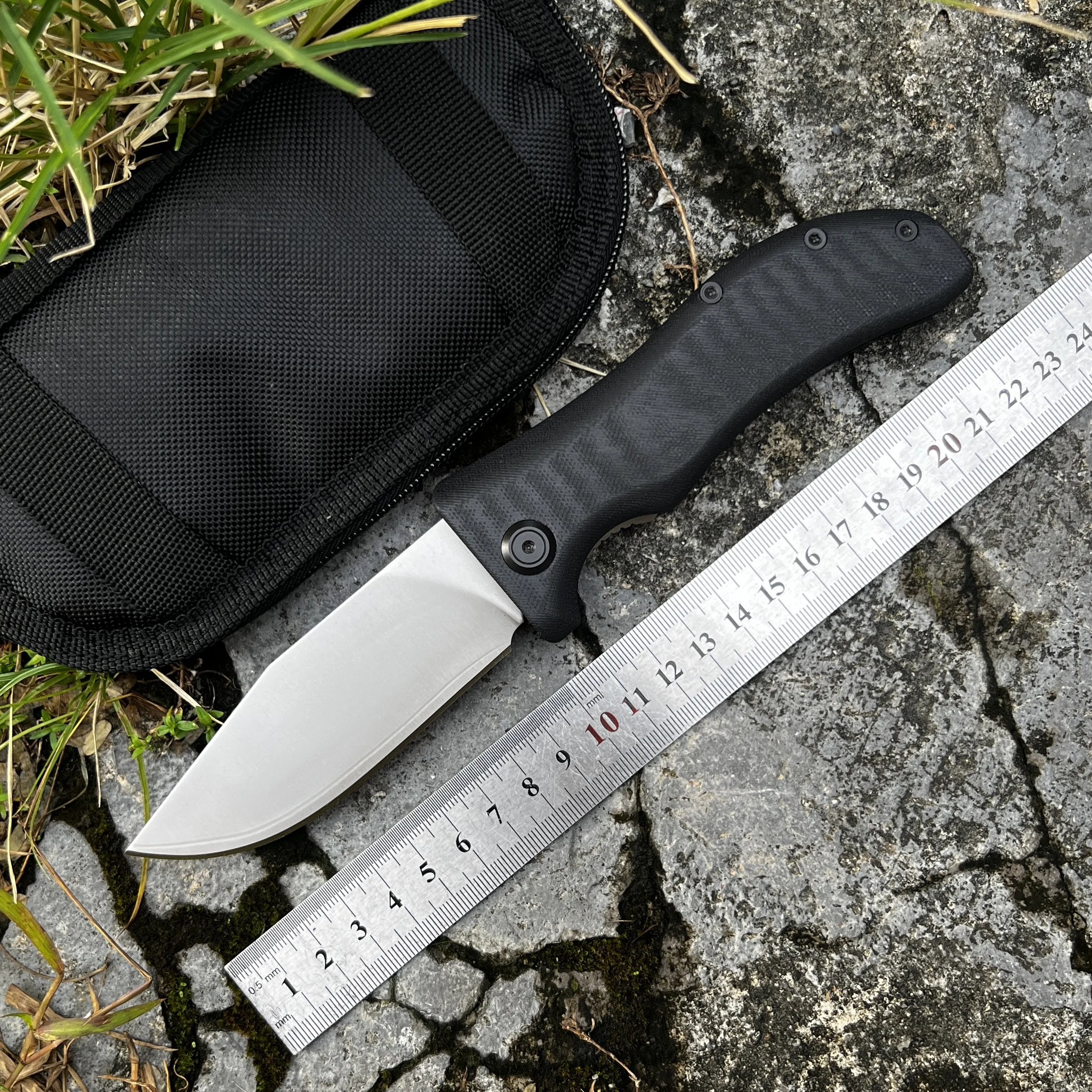 New Damascus Steel (Triple Steel) Bearing Fruit Knife Outdoor Folding Tool Mountaineering Camping Hiking Fishing Knife