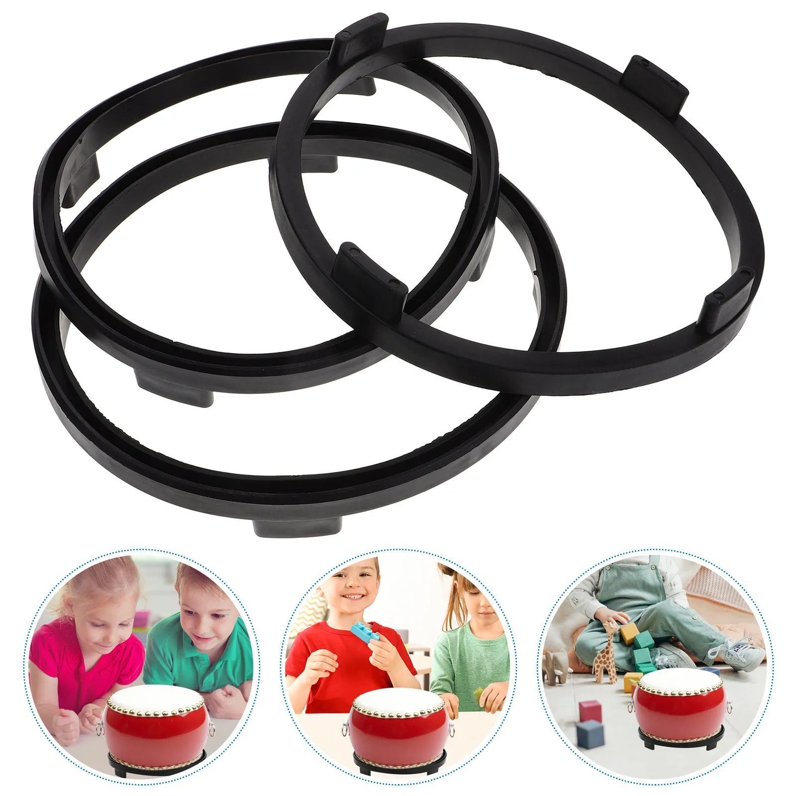 3Pcs Orff Drum Foot Replacement Parts Plastic Floor Drum Feet Stable Wear-Resistant Bottom Stand Accessories for Early Childhood