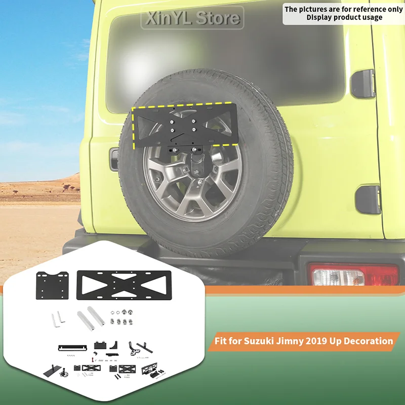 

Автомобильный кронштейн для держателя номерного знака на заднюю запасную шину для Suzuki Jimny JB74 2019, автомобильные аксессуары