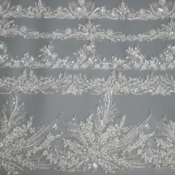 Luksusowe aplikacje z 1 cekinami z koralikami do sukien ślubnych DIY do szycia haftowany kwiat ozdób do dekoracji ubrań