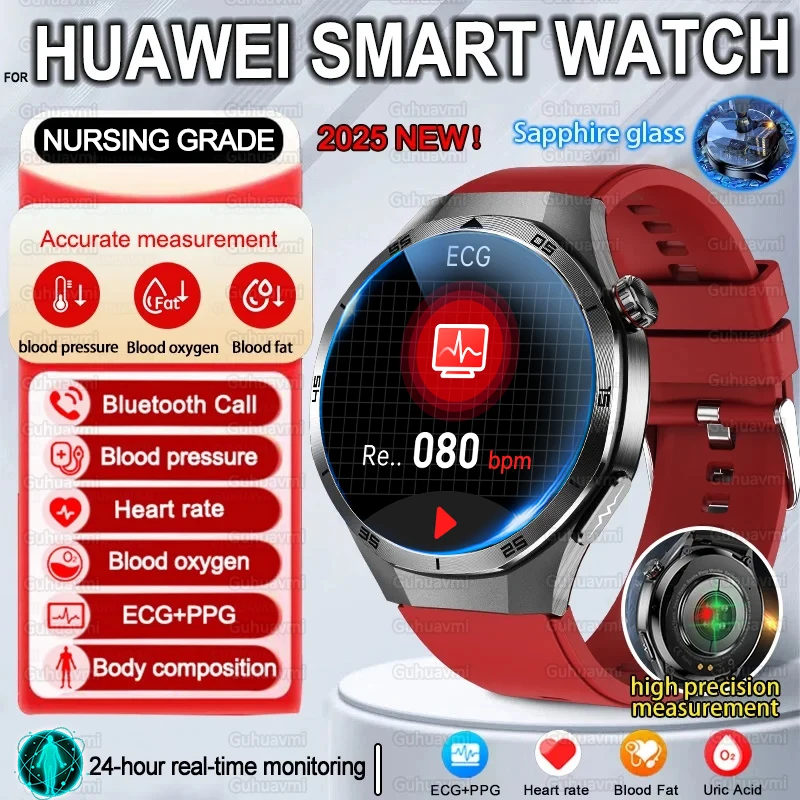 

Новинка 2024 года для Huawei XIAOMI Nursing Grade DT5, умные часы для мужчин, ЭКГ + PPG, кислород в крови, мочевая кислота, умные часы для женщин