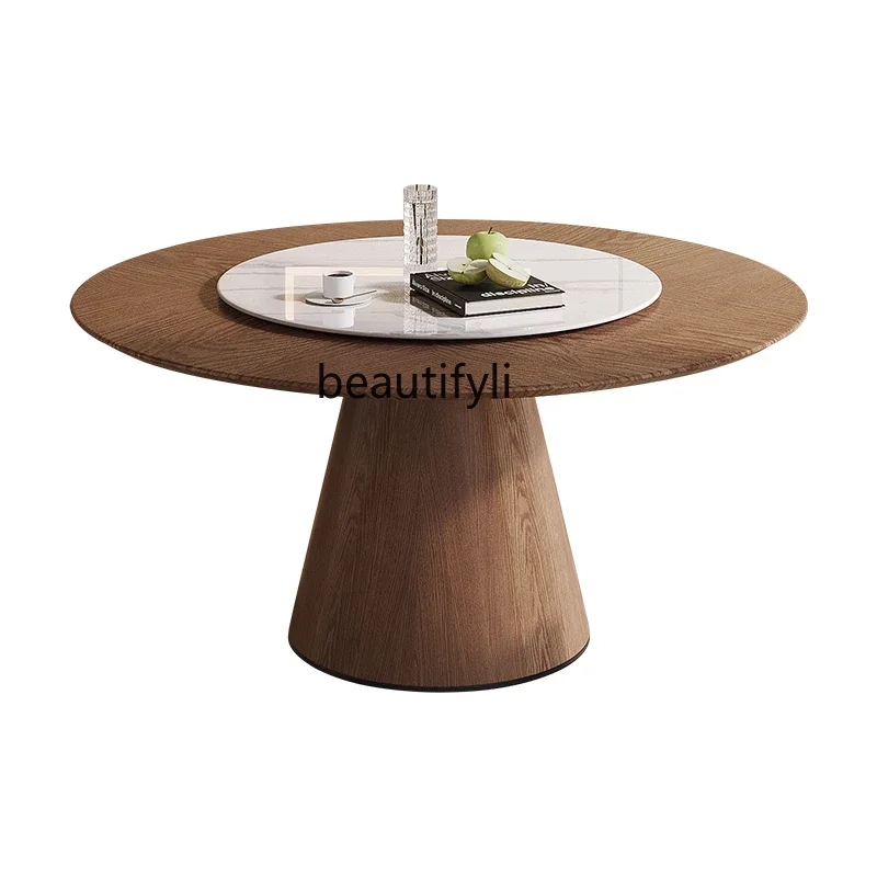 XXQNordic, all solid wood round dining table and chair combination modern simple home, high-end designer round table