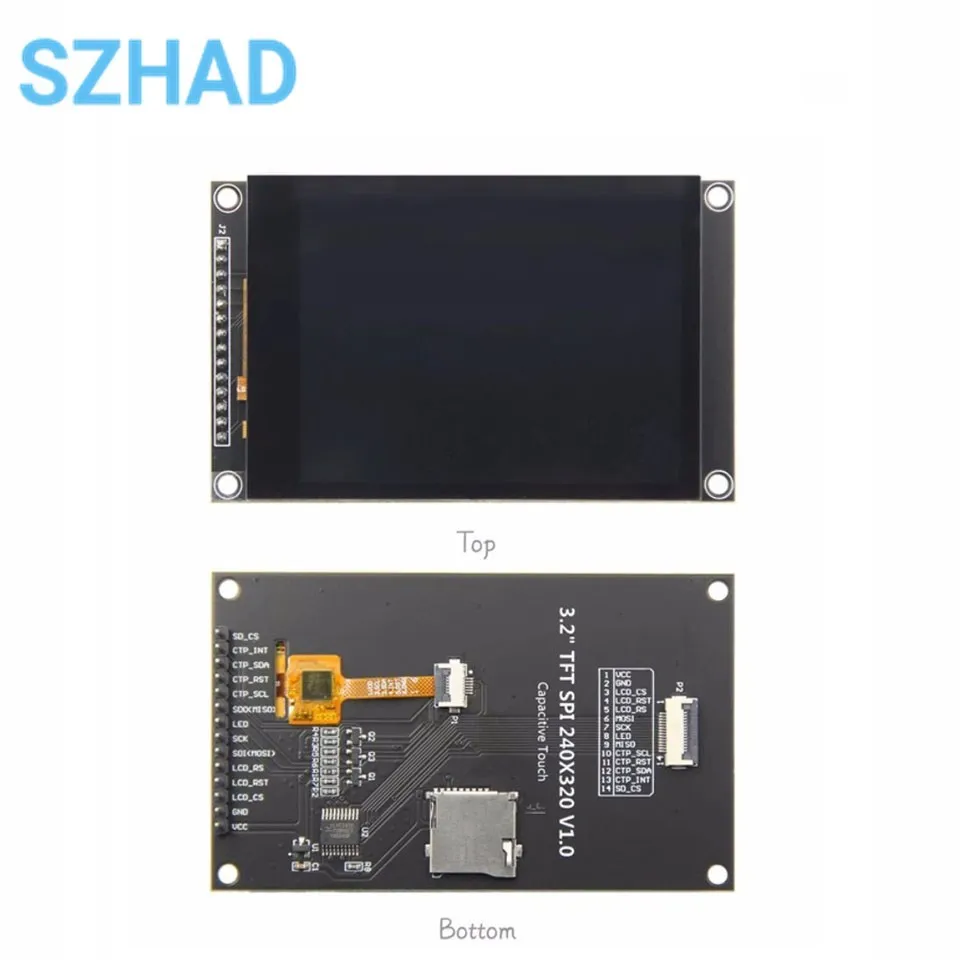 Imagem -02 - Spi Serial Tft Lcd Tela com Painel de Toque Driver ic Ili9341v 3.2 320x240