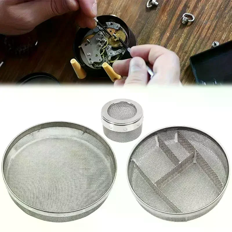 

Stainless Steel Watch Parts Cleaner Mesh Baskets Repair Oil Net Jewelry Repair Tray Multi-Size Ultrasonic Cleaning Basket