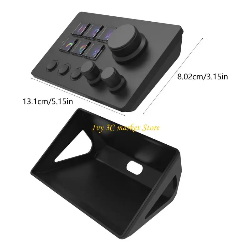 D7YC Клавиатура Экранная ручка Настройка Макрос Мини-клавиатура Визуальная настольная консоль для настольного компьютера подарок