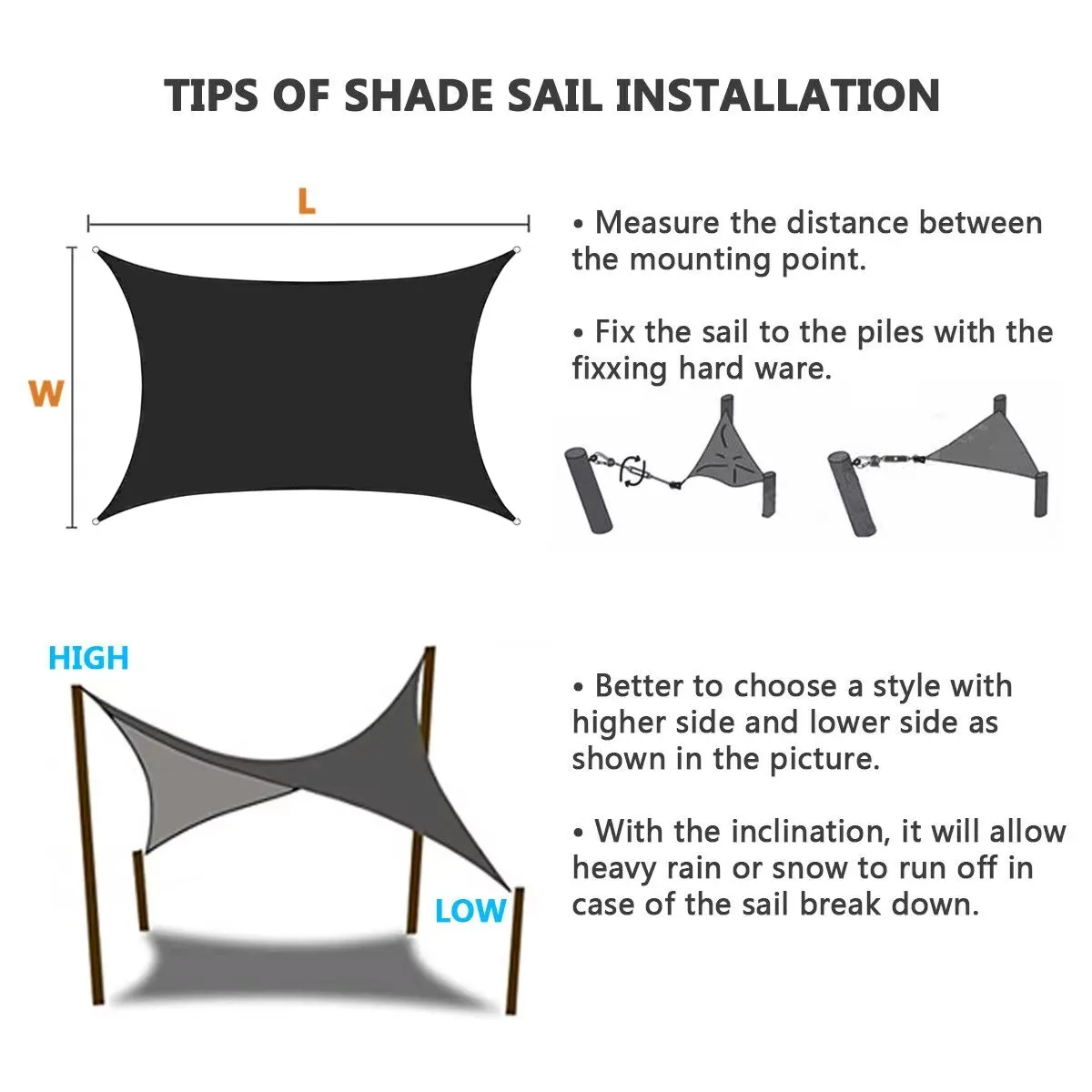 Tenda da sole rettangolare impermeabile in poliestere grigio beige, copertura per tenda da esterno, baldacchino da campeggio