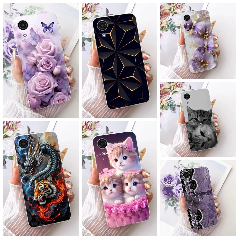 Clear For Samsung A03Core SM-A032F SM-A032M Case For Samsung Galaxy A03 Core Cover Kawaii Luxury Flowers Cool Painted