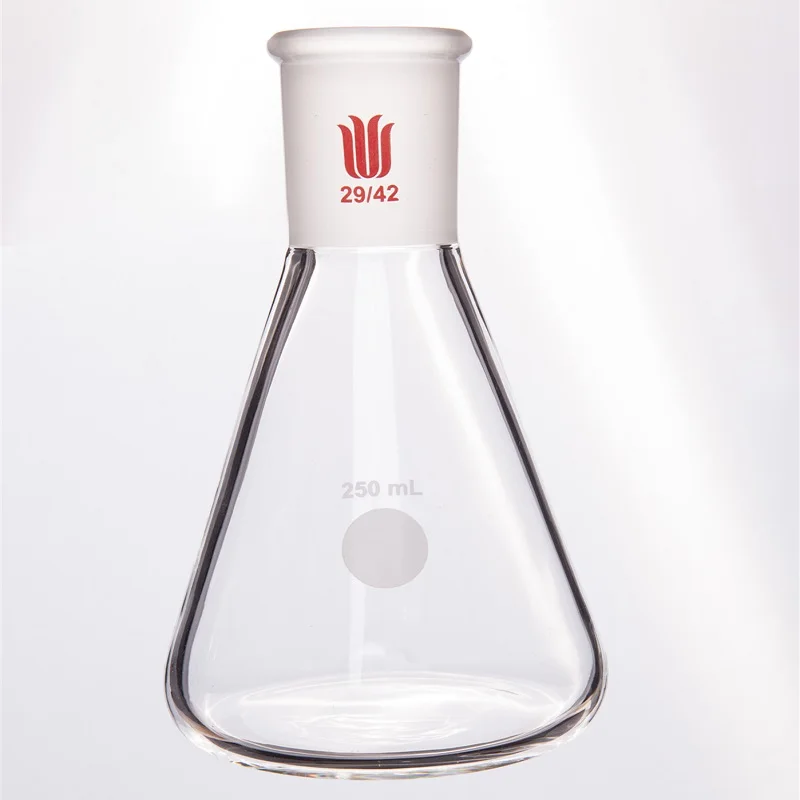 SYNTHWARE Triangular flask, Conical flask, 250mL-2000mL, Heavy wall, High strength, Erlenmeyer flask, Borosilicate glass, F66