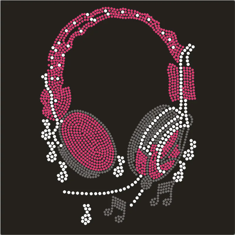 

Rhinestones Heat Transfers Tops, Hot-Fix Crystal T-Shirt Sticker, Custom Headset Strass Craft, Applique Badges for Clothes