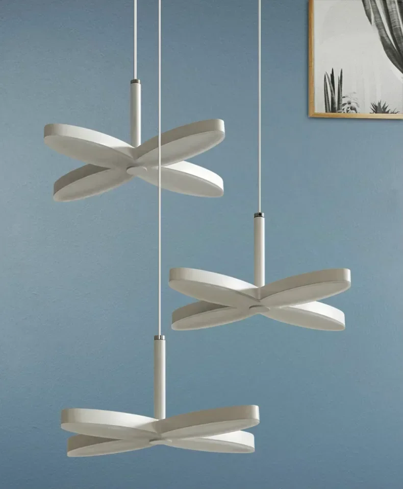 

Restaurant Modern Simple LED Light Chandelier Individual Creativity Four Leaf Llower Multihead Home Decor Hotel Decoration Lamp
