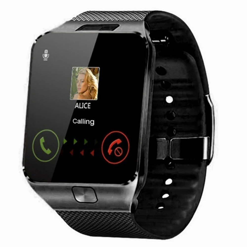 Reloj inteligente DZ09 para hombre y mujer, dispositivo deportivo con Bluetooth, cámara, compatible con tarjeta SIM TF, podómetro, llamadas,