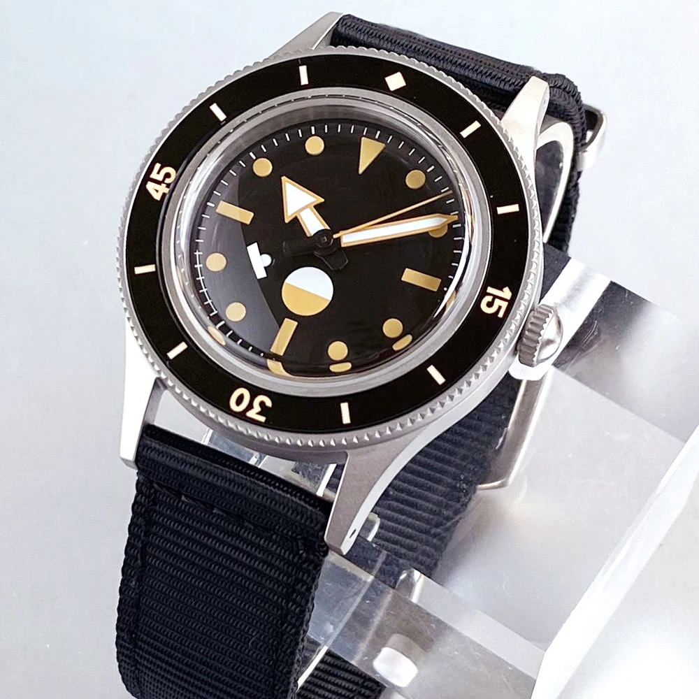 

Мужские часы 50-Fathoms в стиле ретро, 200 м, водонепроницаемые, 40 мм, пескоструйная обработка, сапфировое стекло, автоматические механические мужские часы NH35A