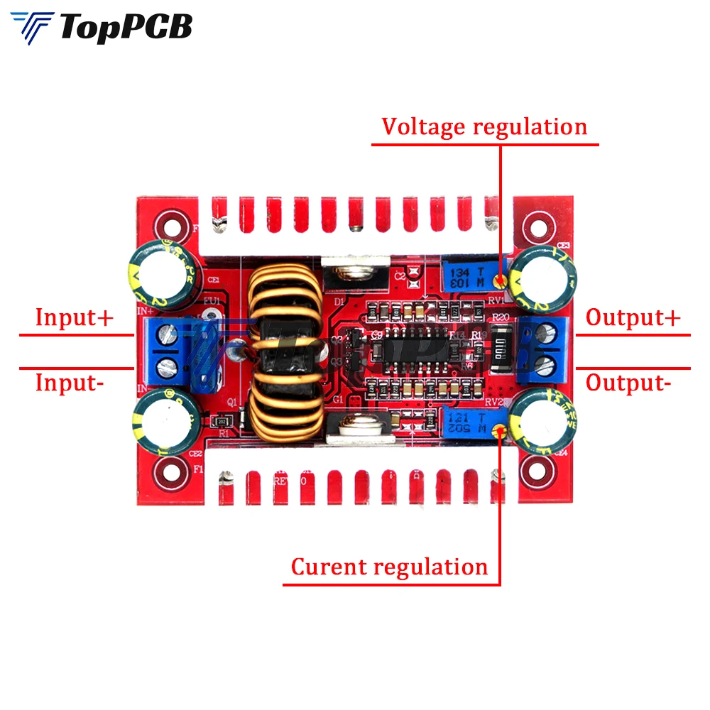 400W 15A CC CV DC-DC Step Up Boost Converter Module 8.5-50V to 10-60V LED Driver Power Supply Transformer Voltage Regulator 12V