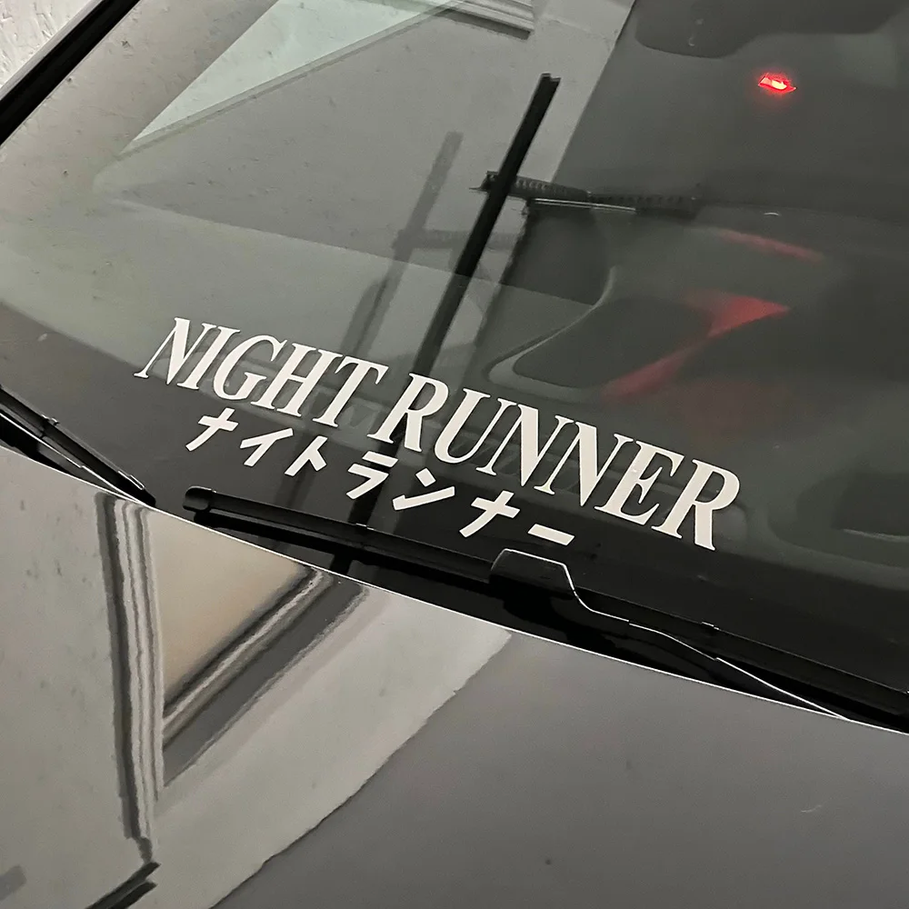 NIGHT RUNNER Words Car Styling Front Rear Windows Decor Stickers And Decals Car Bumper Tuning Vinyl Accessories