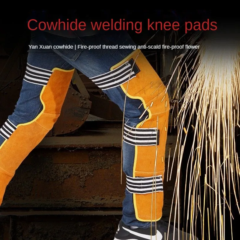 Cowhide Welding Protectors Anti-fire Thermal Insulation Flame Retardant Welder Leg Protection Foot Safety Shields Cowskin Covers