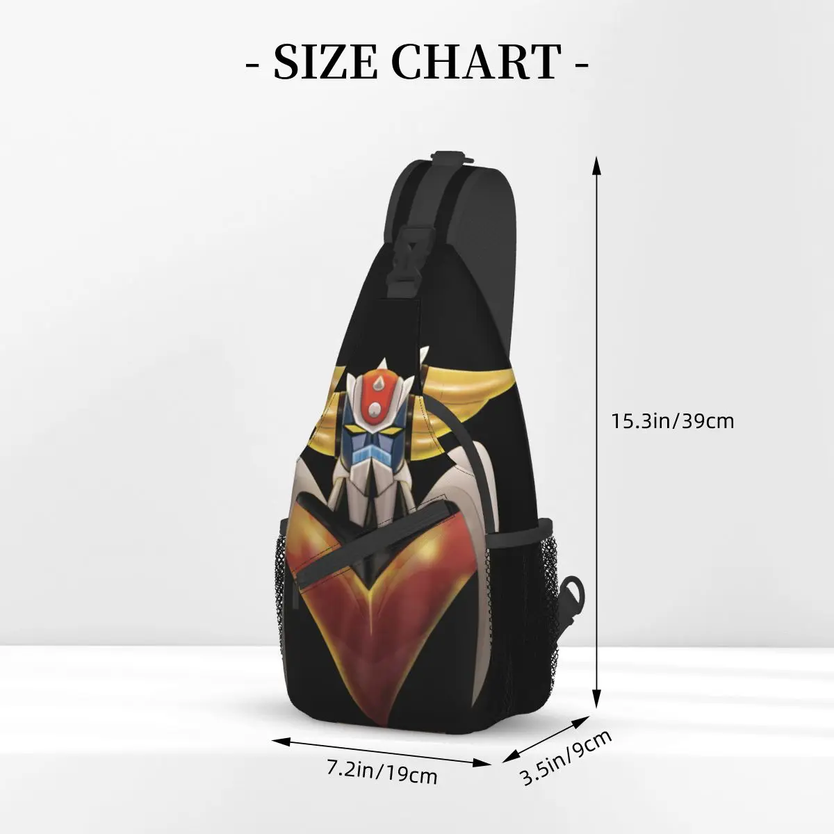 UFO ROBO Grendizer حقائب صغيرة الرافعة الصدر Crossbody الكتف على ظهره الرياضة في الهواء الطلق daypack أنيمي اليابان المطبوعة Bookbag