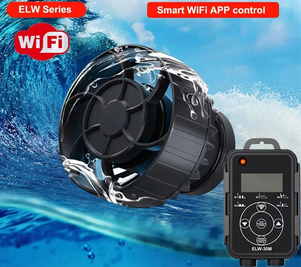 

ELW Series Smart Wavemaker Pump with LCD Screen WiFi APP Control Aquarium Water Pump Cross Flow Circulating Pump