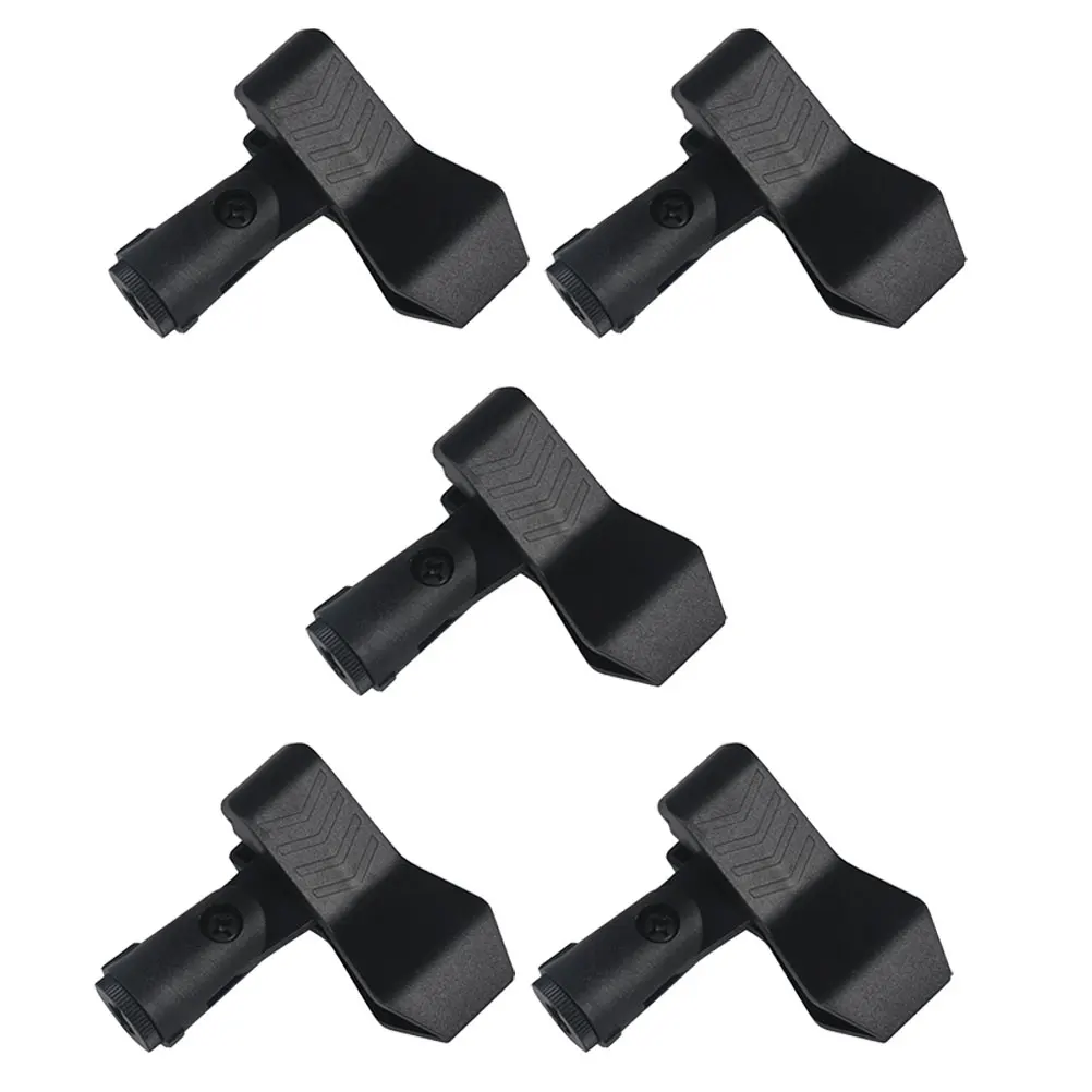 

5pcs Lightweight Clips Mic Holder Clip Black Mic Stand Clip Durable Universal Stand Accessories Handheld Practical