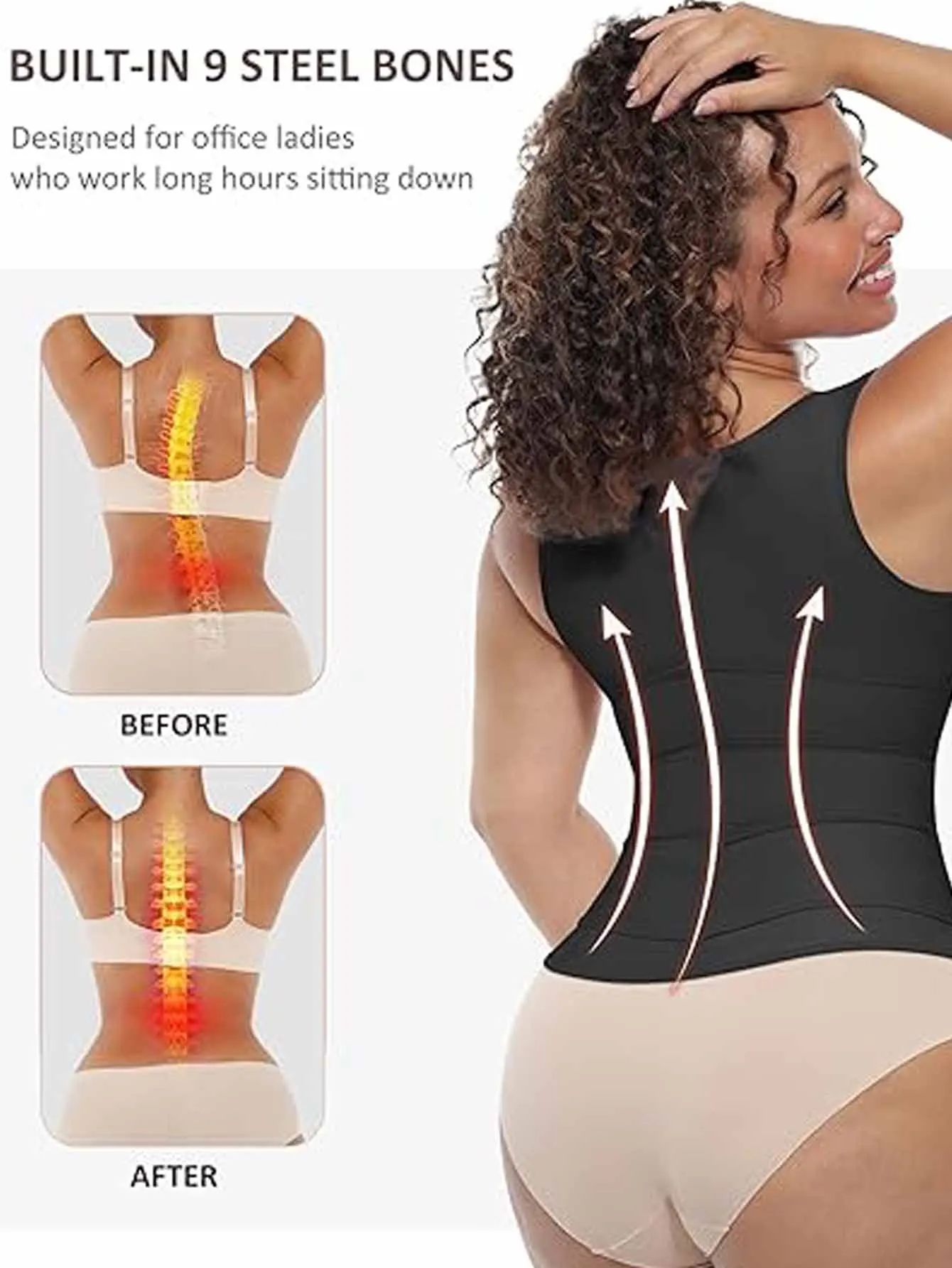 Allenatore sportivo in vita con cerniera: corsetto modellante per yoga, cintura di controllo addominale che riduce il sudore, modellatura della vita potenziata per il fitness G