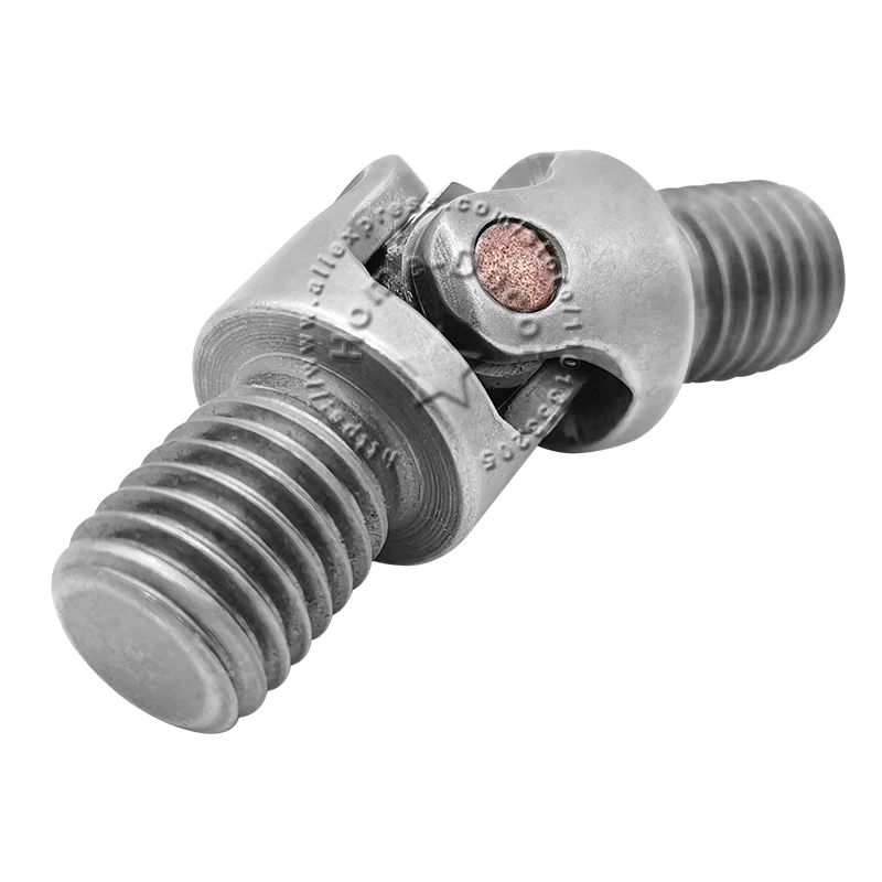 Excavator Handle Two-section M14 Threaded Universal Joint Coupling Shaft Motor Connector Cross Coupler Bushing