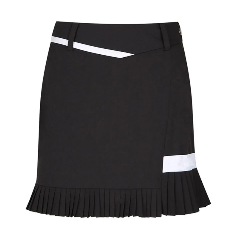Women's Elastic Golf Short Skirt, Elastic, Patchwork, Pleated, Anti-Exposure, Sports, Tennis, New