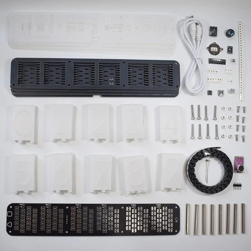  DIY Kits RGB LED Imitate Glow Tube Clock LED Music Spectrum Time Tube Night Ligh