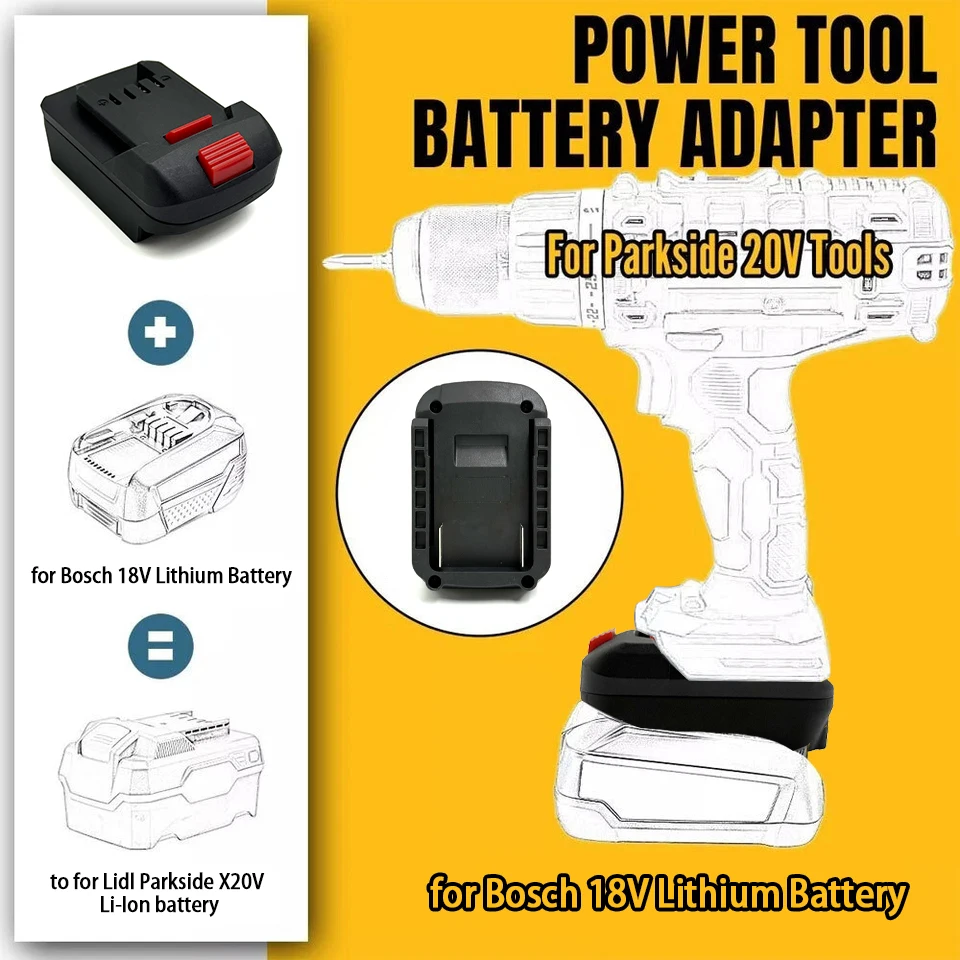 Battery Adapter Converter for Bosch 18V Lithium Battery to forLidl Parkside X20V Li-Ion Power Tool Accessories(NO Battery )